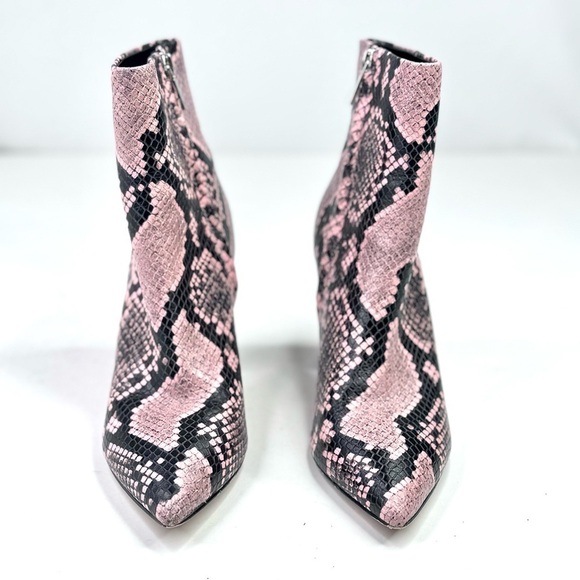 Marc Fisher Lulani 2 ankle booties pink black snakeskin pointy toe zip 6.5 - Picture 5 of 9